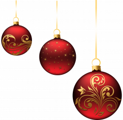 Christmas Red Balls Ornaments PNG Min