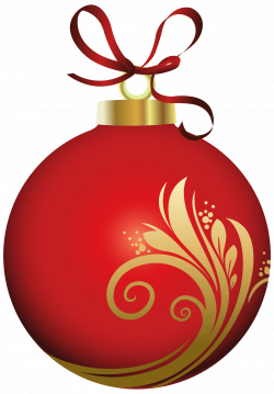 Red Christmas Ball with Decoration PNG Clipart - Best WEB Clipart