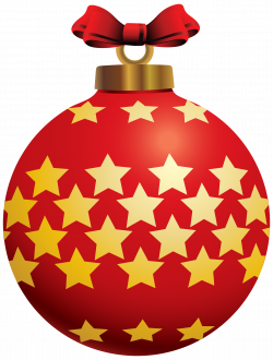 Red Christmas Ball with Stars PNG Clipart - Best WEB Clipart