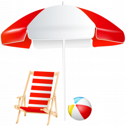 Beach Umbrella Chair and Ball PNG Clip Art Image | Gallery ...