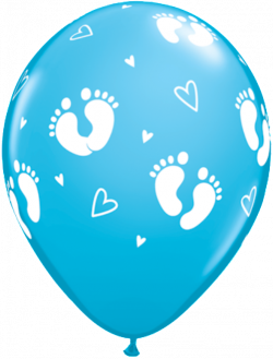 Baby Footprint Balloons (Boy) - 11 Inch Balloons 6pcs
