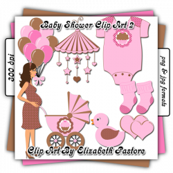 Baby shower clip art girl collection includes 8 images. A pregnant ...