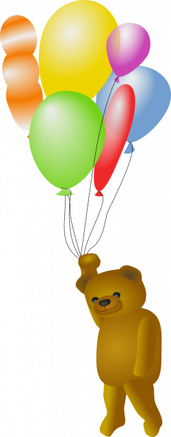 Clipart - Teddy Bear with Balloons