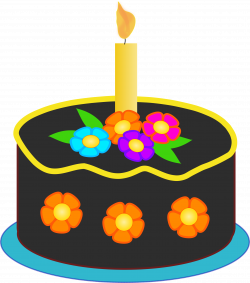 Clipart - Chocolate Birthday Cake