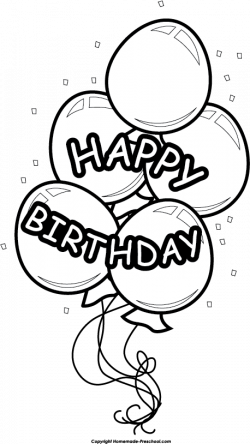 28+ Collection of Birthday Balloons Clipart Black And White | High ...
