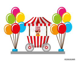 salesman balloons booth carnival fun fair
