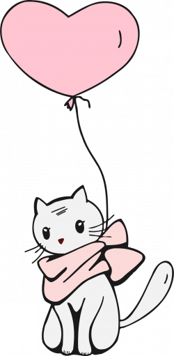 Clipart - Cat and balloon