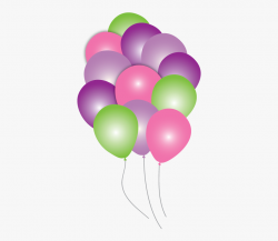 Balloon Clipart Fancy - Pink Green And Purple Balloons #9015 ...