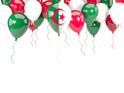 Balloon frame with flag. Illustration of flag of Algeria