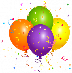 Balloons with Confetti PNG Clipart Image | Balloons | Pinterest ...
