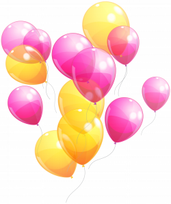 Pink and Yellow Balloons Bunch PNG Clipart Image | Gallery ...