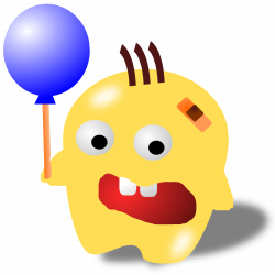 Clipart - monster with a balloon