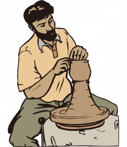 Animation Pottery Clip art - Cartoon painted pottery made man beard ...
