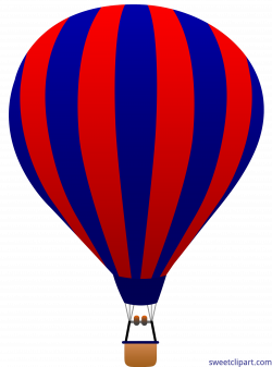 Hot Air Balloon Navy Blue Red Clip Art - Sweet Clip Art