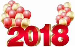New Years Eve Santa Claus Clip art - 2018 Red Gold and Balloons PNG ...