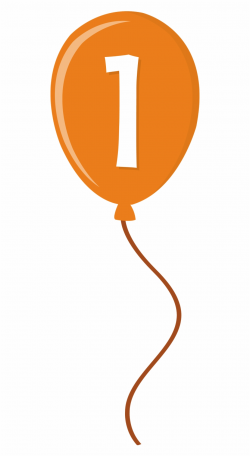 Orange Balloon Clipart - Balloon With Number 1 Clipart ...