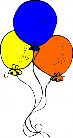 Clipart - Blue orange and yellow balloons