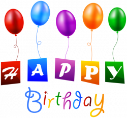 Happy Birthday with Balloons PNG Clipart Image | Happy Birthday ...