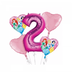Disney Princess 2nd Birthday Balloon Bouquet 5pc