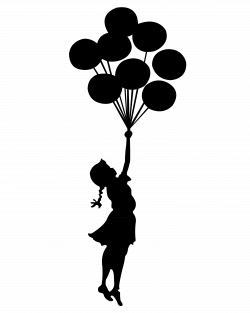 Girl Holding Balloon Silhouette at GetDrawings.com | Free for ...