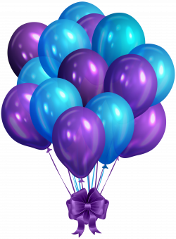 Blue Purple Bunch of Balloons Clip Art PNG Image | Gallery ...