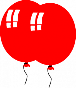 2 Red Balloons Clip Art at Clker.com - vector clip art online ...