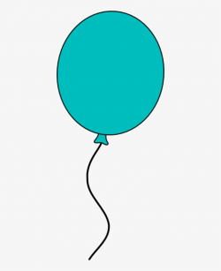 Teal Balloon Dark Outline Clip Art At - Turquoise Balloon ...