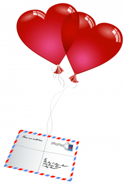 Valentines Day Letter with Heart Balloons PNG Picture | Gallery ...