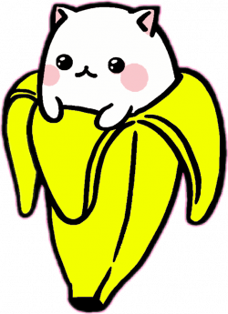 cat kawaii sweet cute banana ftekawaii...