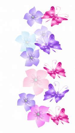 Butterflies and Flowers Decoration PNG Clipart | ♥рамки ...