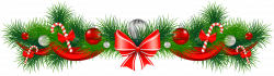 Transparent Christmas Pine Garland with Red Bow PNG Clipart ...