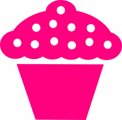 Polka Dot Cupcake Clipart - Clipart Vector Illustration •
