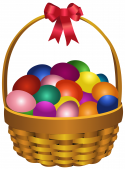 Easter Eggs in Basket Transparent PNG Clip Art Image | Gallery ...