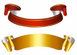 Gold and Red Banners Transparent PNG Picture | Bows Ribbons ...