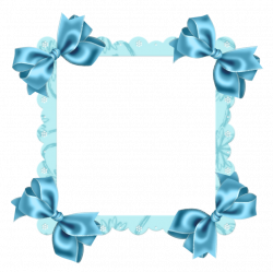 Sky Blue Transparent Frame with Bow | Gallery Yopriceville - High ...