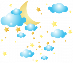 Moon Clouds and Stars PNG Clip-Art Image | Клипарты | Pinterest ...