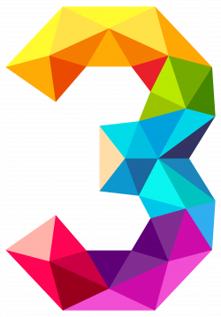 Colourful Triangles Number Three PNG Clipart Image | Gallery ...