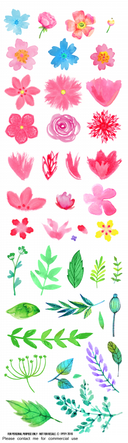 Free Watercolor Flower ClipArt - Free Pretty Things For You