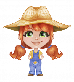 Mimi in Farmland: A little farm girl vector cartoon illustrated with ...