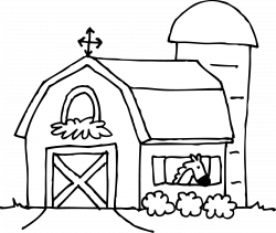 Cute barn coloring page free clip art - Clipartix