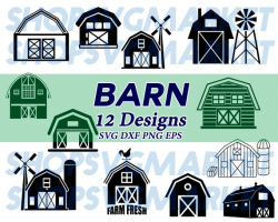 barn svg, farm svg, farming svg, farmhouse svg, clipart, decal, stencil,  silhouette, iron on, cut file, image, digital file, eps, dxf, png