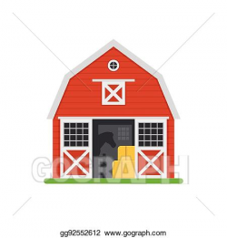 Vector Illustration - Red horse barns in flat design. EPS ...