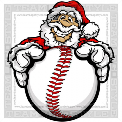 Christmas Baseball Clipart - Vector Clipart Santa