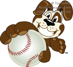 Clipart Cartoon Puppy Holding a Baseball