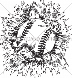 Explosive Baseball | Production Ready Artwork for T-Shirt Printing