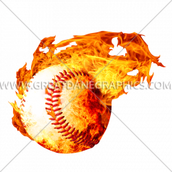 Fireball Baseball | Production Ready Artwork for T-Shirt Printing