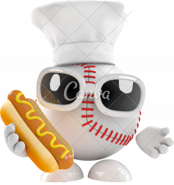3D Baseball Chef Cooks a Mean Hot Dog - Photos by Canva