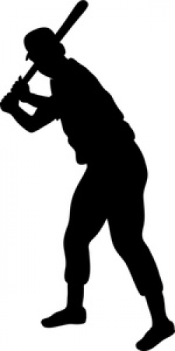 Baseball Player Clipart Image - Cartoon Silhouette Of A Man ...
