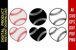 Baseball svg | Baseball outline | Baseball Silhouette | Vector | Clipart |  Svg Files | Png Files | Eps | Dxf | Pdf | Cricut | Cut File