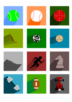Clipart - Sports Long Shadow Icons
